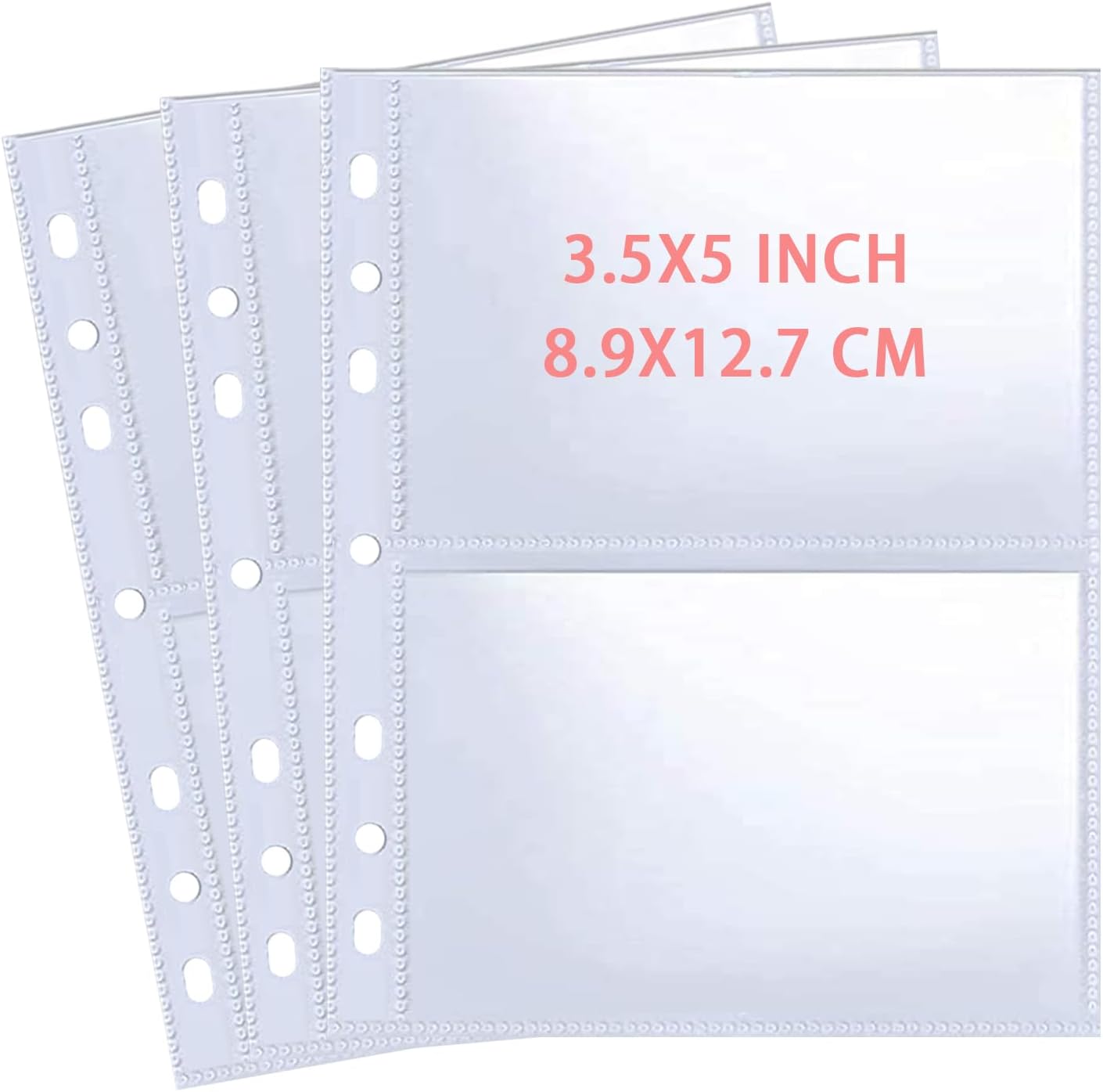 30 Pack 120 Pockets 3.5x5 Photocard Sleeves for 6 Ring A5 Binder, Ultra-Clear Sleeves, Double-Sided 2 Pocket Pages, Top Loading Sheet Protector for Photos, Postcards, Seed Packets