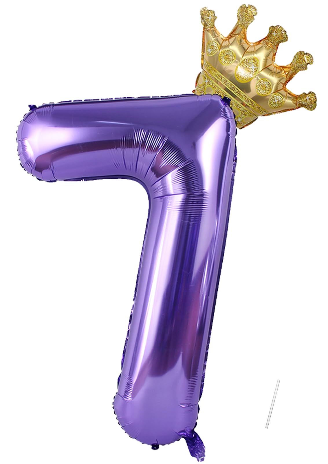 Purple Birthday Balloons 7 with Crown - 101cm Helium Filled - Party Decoration โ image 1