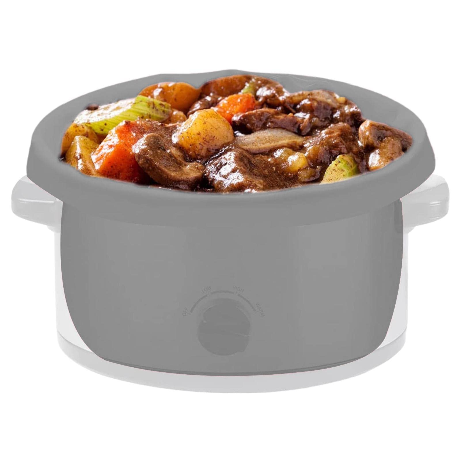 Slow Cooker - 4 plantillas para ollas cocina (silicona, antifugas, reutilizables, calidad alimentaria, 6-7QT