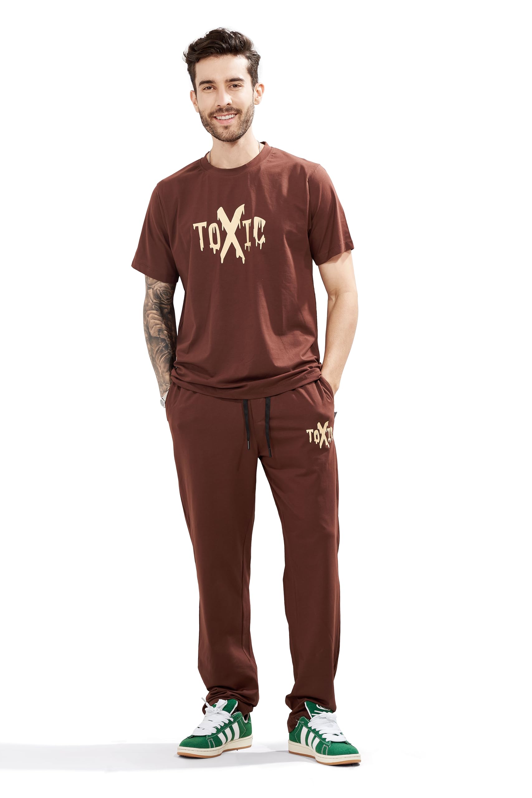Cotton T-Shirt and Pyjama Set for Men,Night Wear for Men,Men's Pyjama Set 129