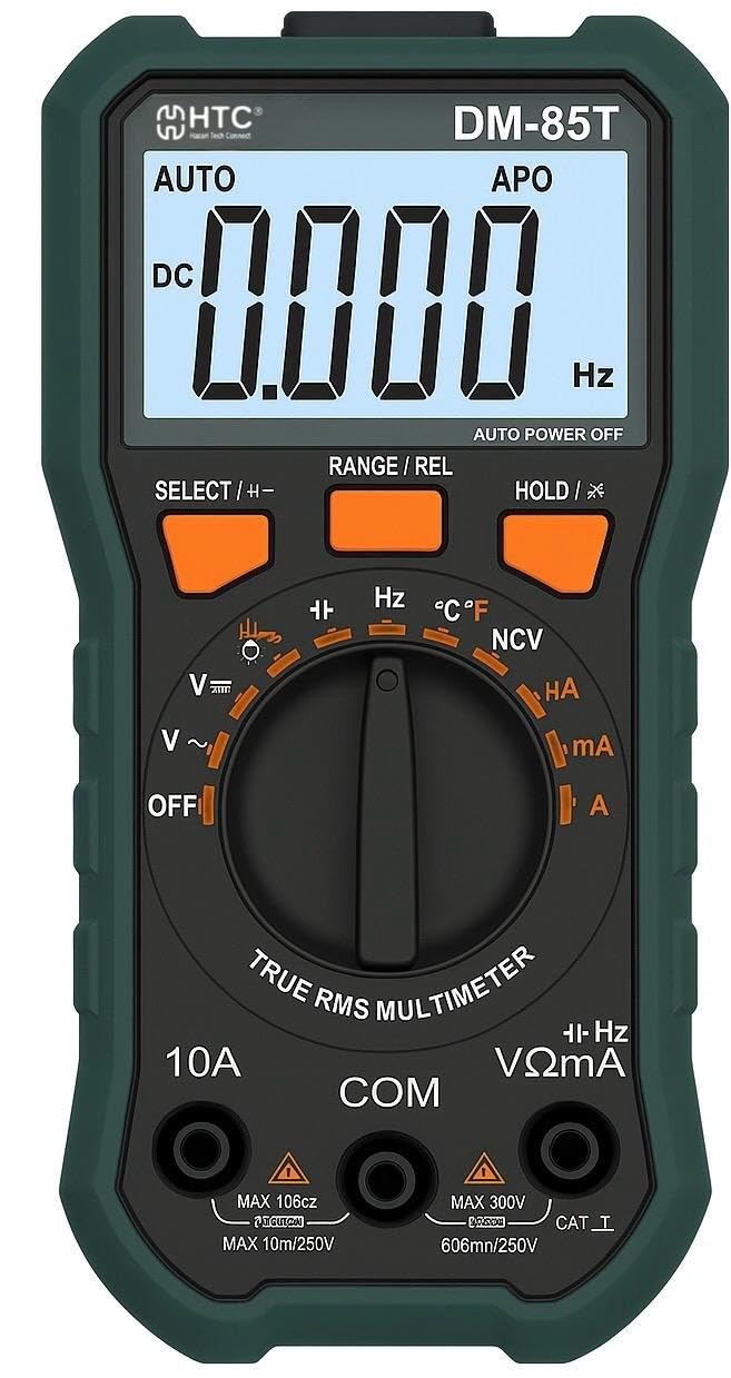 HTC Instrument DM-85T Digital TRMS Frequency and Temperature 6000 Counts with (1 Year Warranty) Digital Multimeter (Black, Yellow 6000 Counts)-picture-18