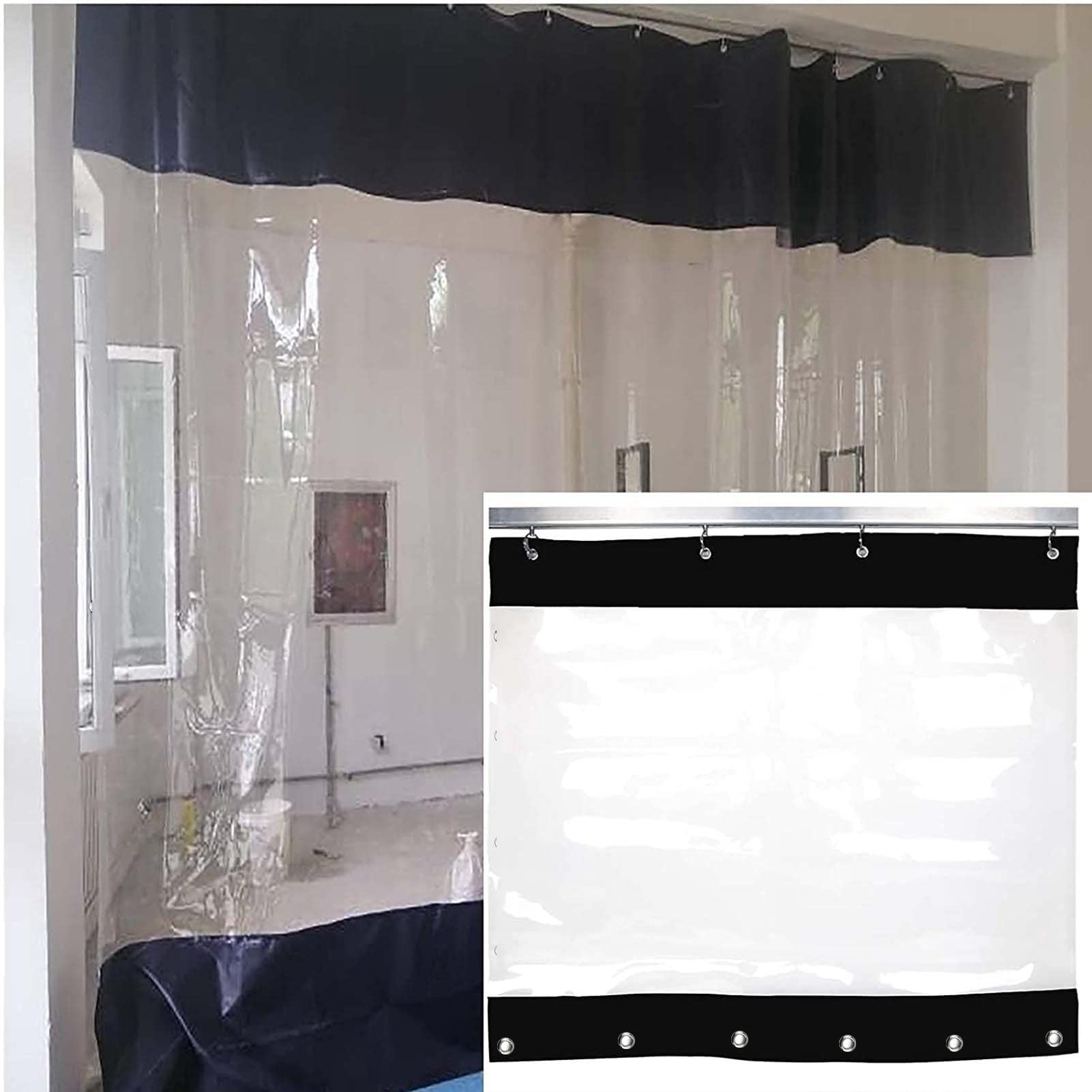 Tenda trasparente per esterni resistente, impermeabile, antivento, per pergolato, veranda, gazebo, 1,5 x 2,5 m, protezione da pioggia e vento