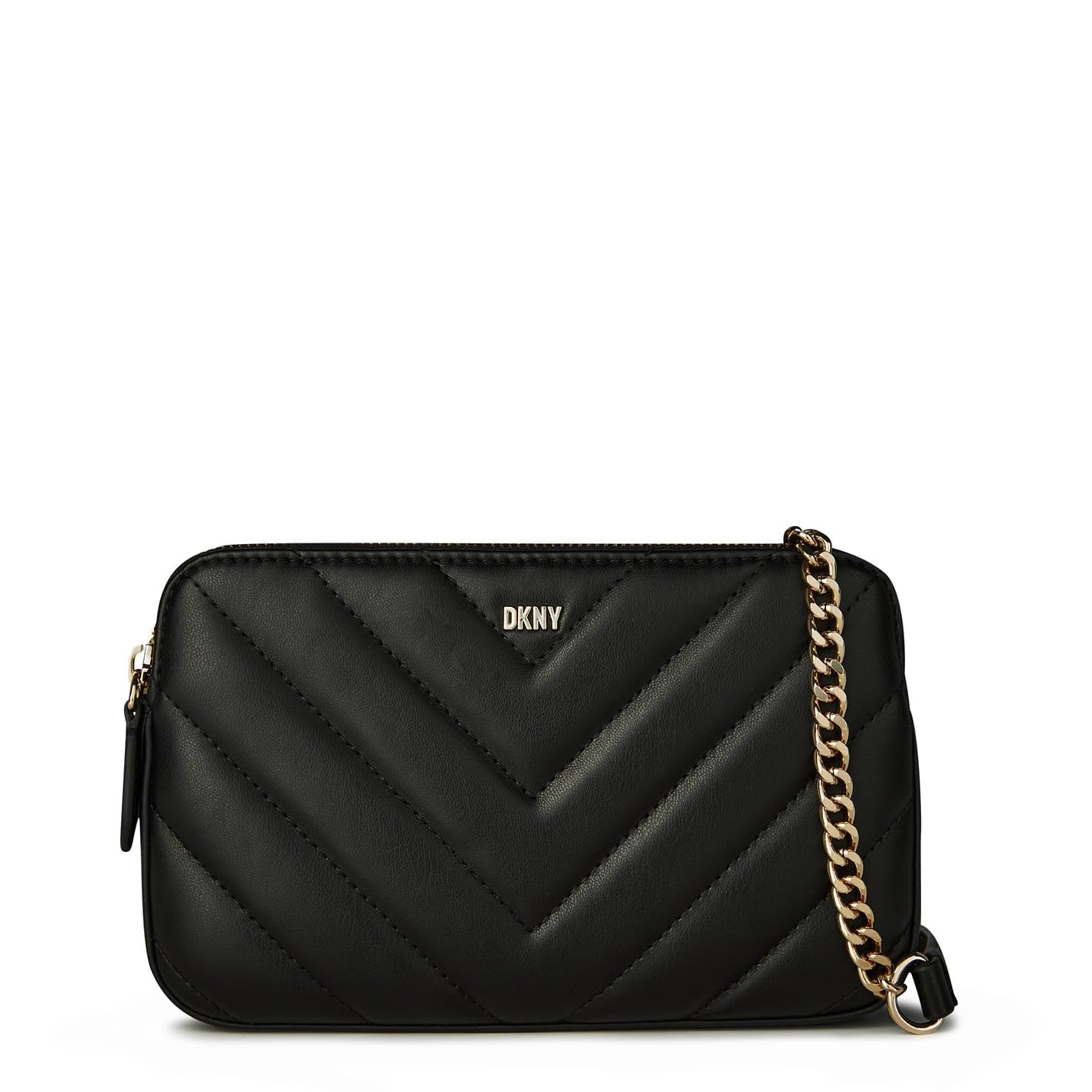DKNY Veronica Double Zip Crossbody Black/Gold One Size