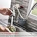 Lead-free Modern Commercial Brushed Nickel Stainless Steel Single Handle Pull Down Sprayer Spring Kitchen Sink Faucet, Pull Out Kitchen Faucets With Deck Plate