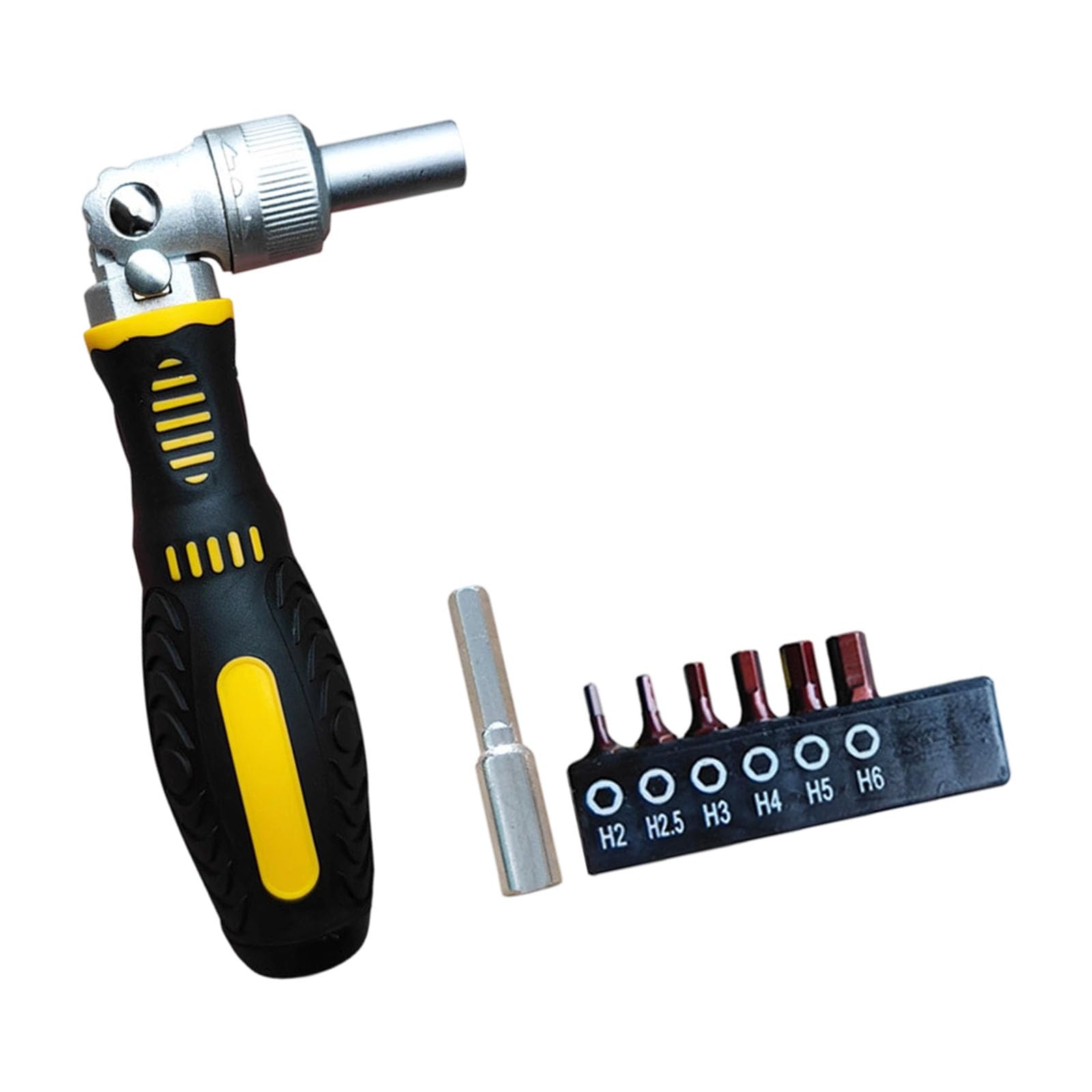 Msioytog D Practical 72 Tooth Ratchets Screwdriver Featuring Locking Mechanism An Curve Handle For Reduce Wrist Strain Ouble Bit Holders Screwdriver