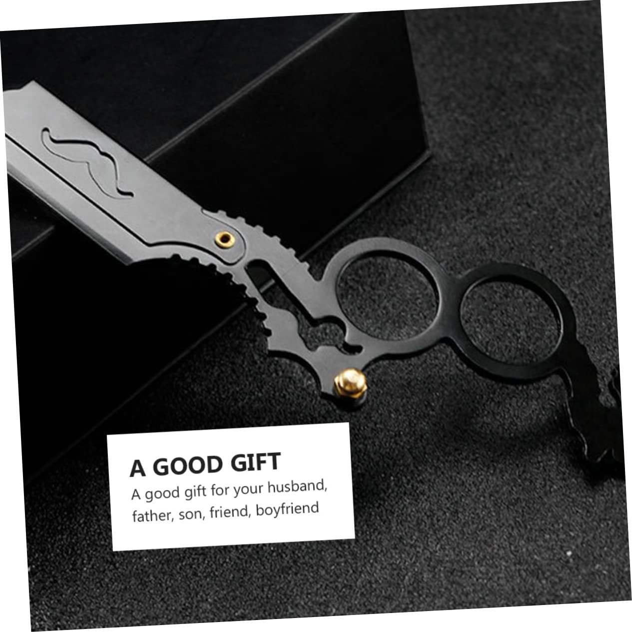 IWOWHERO 1Pc Manual Double Ring Shaving Razor Holder for Beard Sideburns and Oil Head Lightweight Durable Design Comfortable and Safe Use Screw Fixed Cutter Head