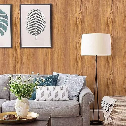 Image of COSNIGHT 15.7 inch x393.7 inch Wood Grain Wallpaper Peel and Stick Vinyl Film Self Adhesive Decor Wall Paper for Cabinet Drawer Shelf Liner Easy to Clean