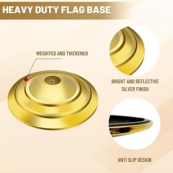 Indoor Flag Pole Kit with Weighted & Thickened Base Hight 200CM-252CM,Stainless steel Commercial Indoor Flagpole for Office School City Hall,Heavy Duty Indoor Telescoping Flag Pole.(Golden -1Pack)