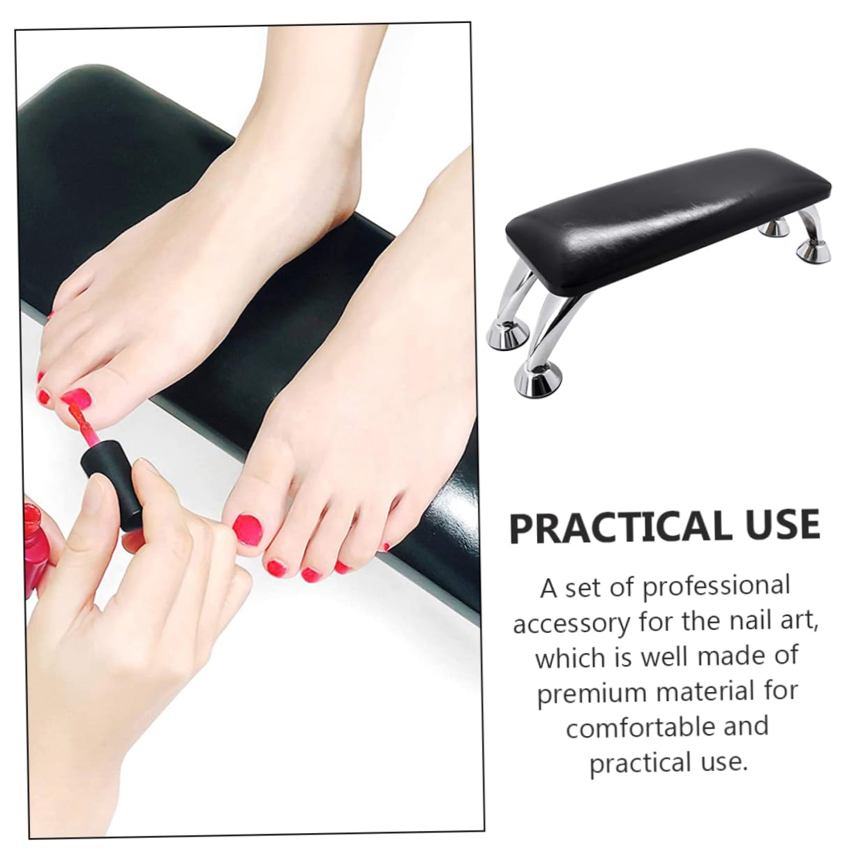 Mikinona Cuscino Nero in Microfibra per Manicure Poggiamano per Nail Art Comodo e Stabile, per Salone e Formazione | Poggiamano Stabile per Nail Art, Uso Domestico Personale, per Principianti