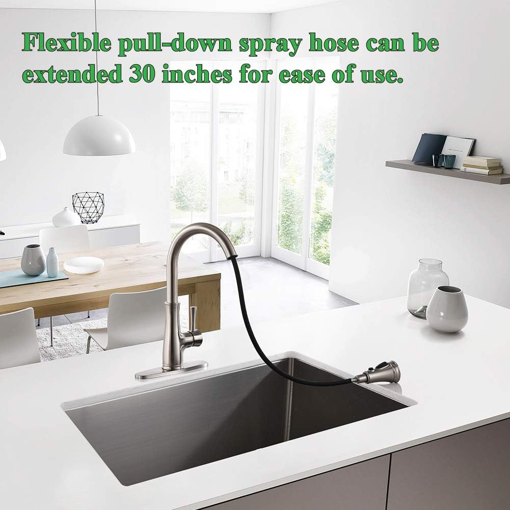 Blасk Frіdау Clеаrаnсе Kitchen Faucet, PAKING Kitchen Sink Faucet, Magnetic Docking, Sink Faucet, Kitchen Faucets with Pull-Down Sprayer, Stainless Steel Bar Kitchen Faucet, Brushed Nickel, Sweep Spray