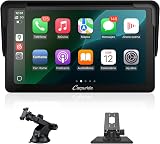 Carpuride Car Stereo, Portable Wireless Carplay & Android Auto,7 Inch 1080P HD Touch Screen Radio with BT 5.0, Mirror Link Support Truck RV Dash Mount - 1