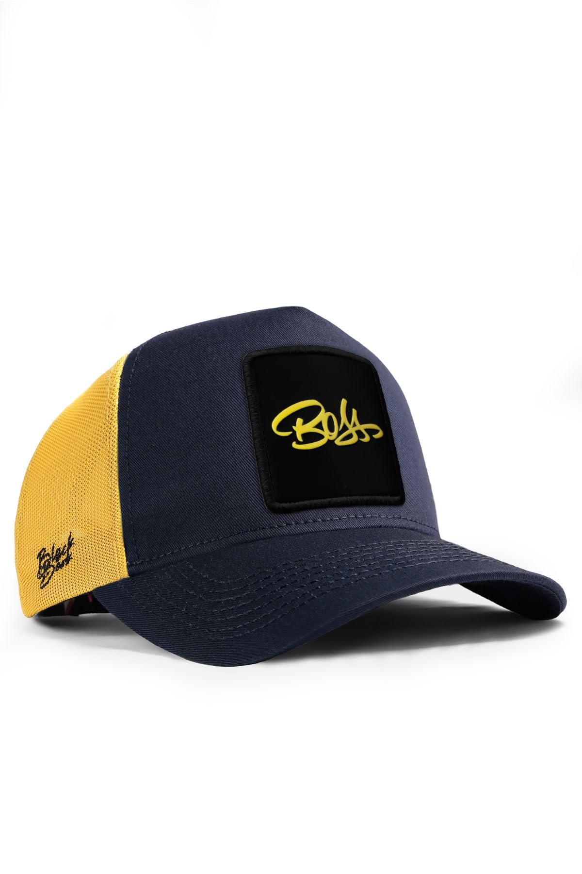 Gorra Marino-Amarillo Trucker - Gorra con Parche Intercambiable, Unisex, Talla Única
