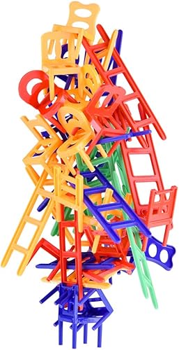 WEofferwhatYOUwant Juego familiar de sillas y escaleras juego de equilibrio apilable 44 piezas individuales