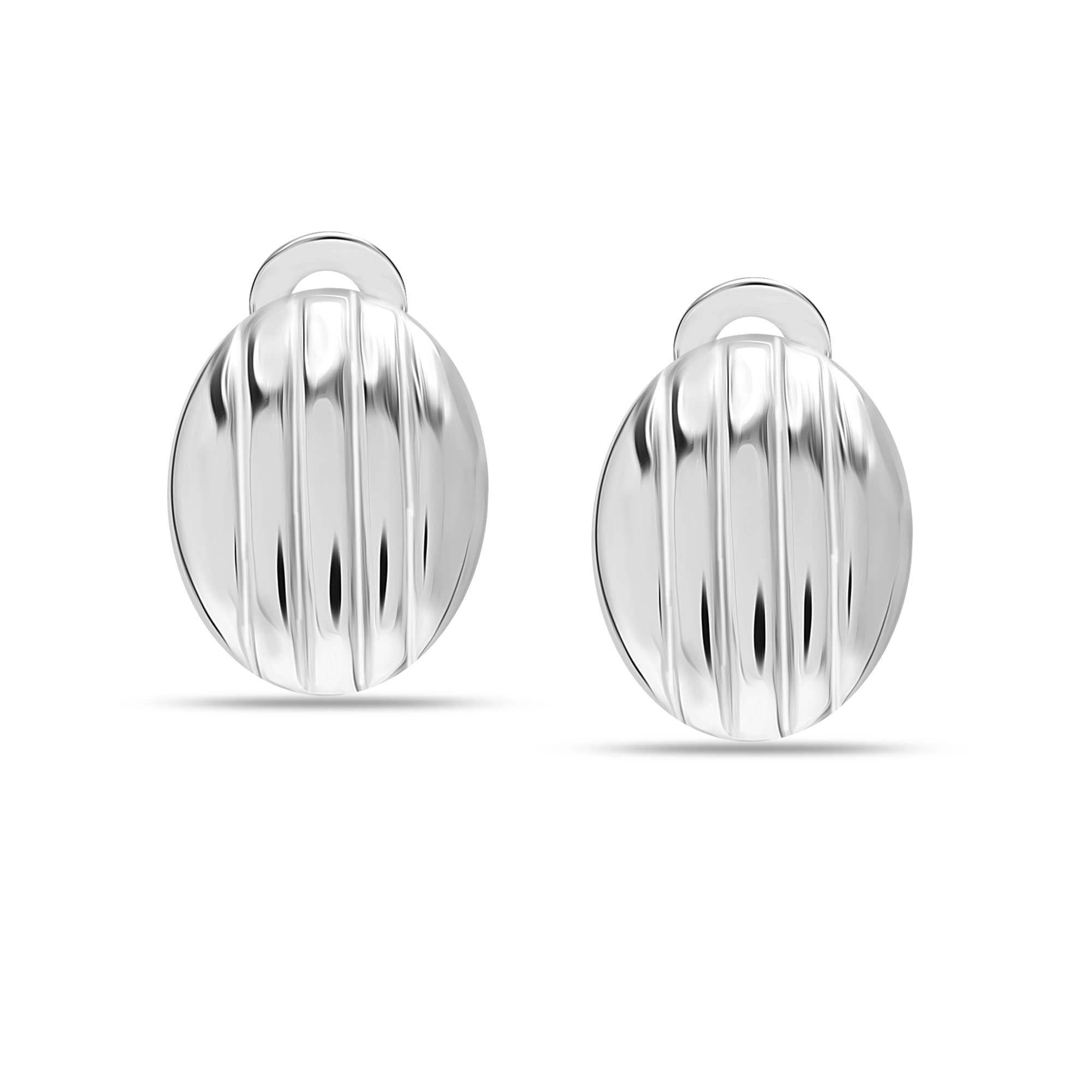 LeCalla Clip-Ohrstecker aus 925 Sterlingsilber | Kleine bis mittelgroße Halbcreolen für Damen ohne Ohrlöcher | Elegante Clip-Ohrringe für Frauen