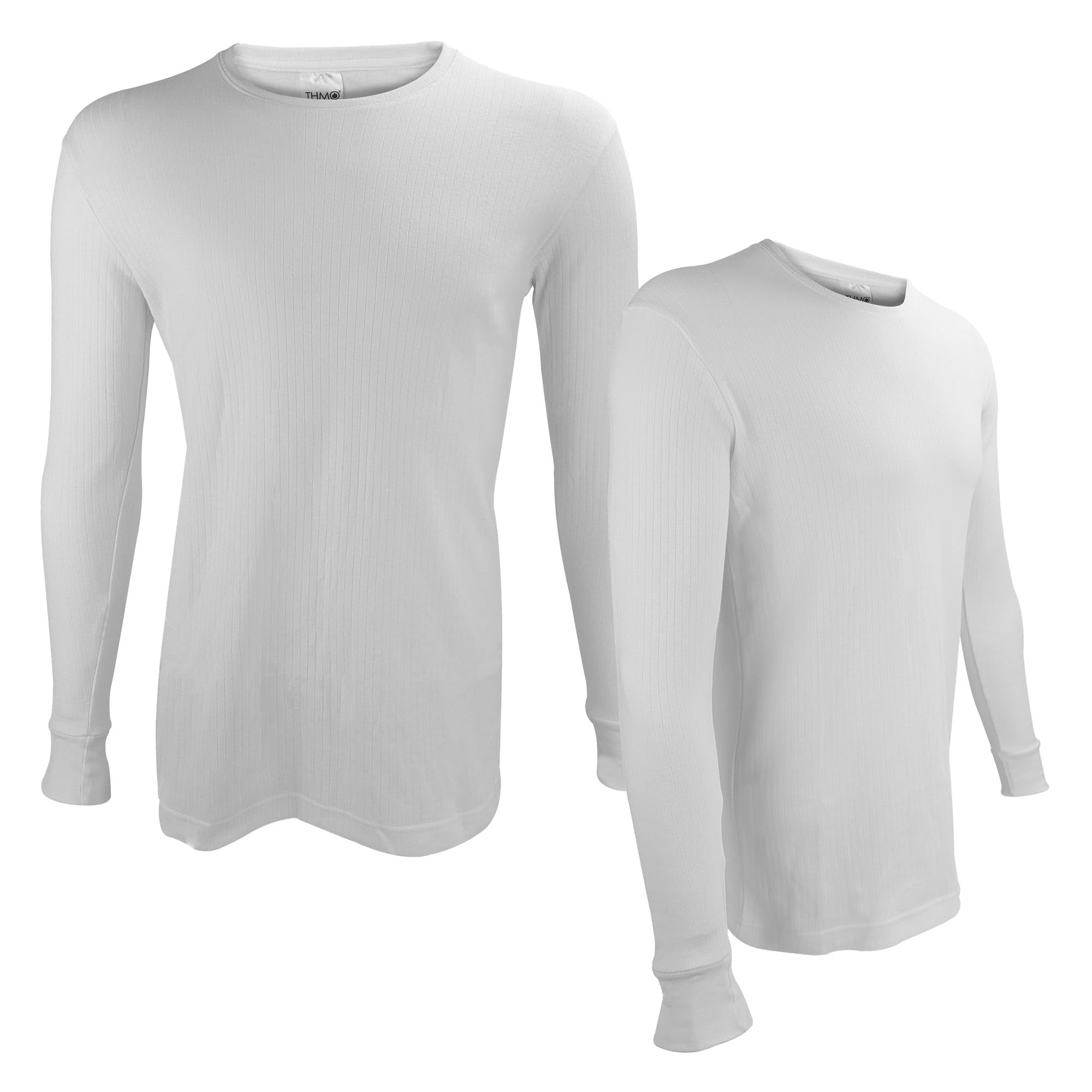 Thmo Unisex Kids White (X2) 2 Pack Kids Thermal Top With Long Sleeve Winter Warm Base Layer Underwear Top For Boys And Girls