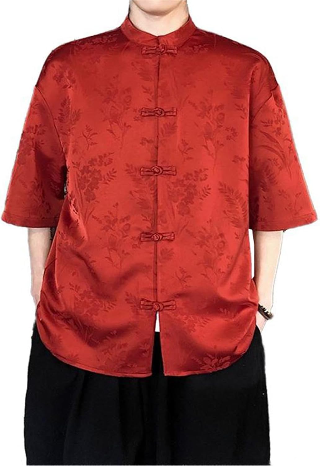 Men's Chinese Style T-Shirt Summer Casual Short Sleeve Shirt