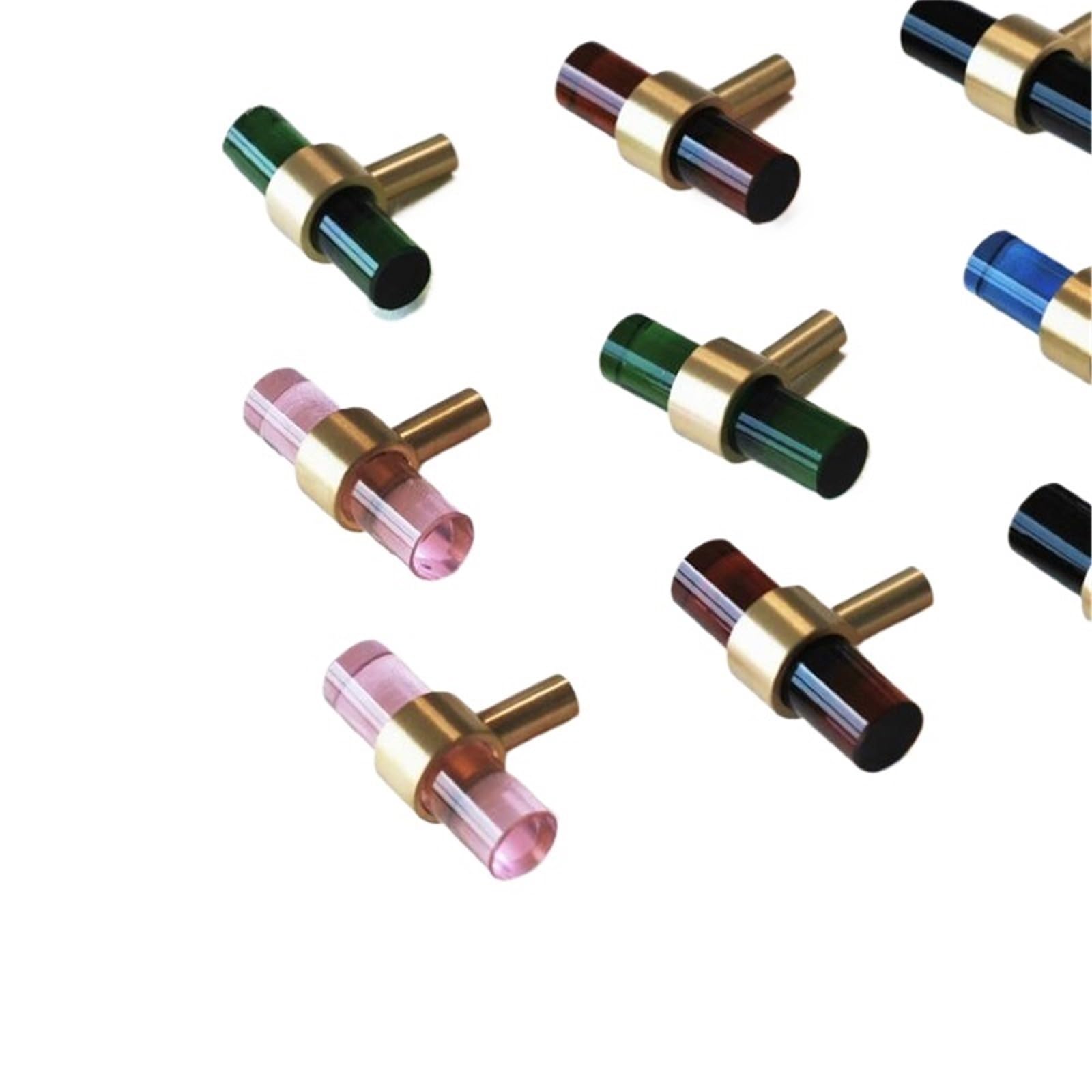 Kdhcvkz D 1Pcs Nordic Brass+Crystal Cabinet Handle Wardrobe Oor Knob Furniture Rawer Small T Bar Handles 50 * 14Mm Rawer Knobs(D)