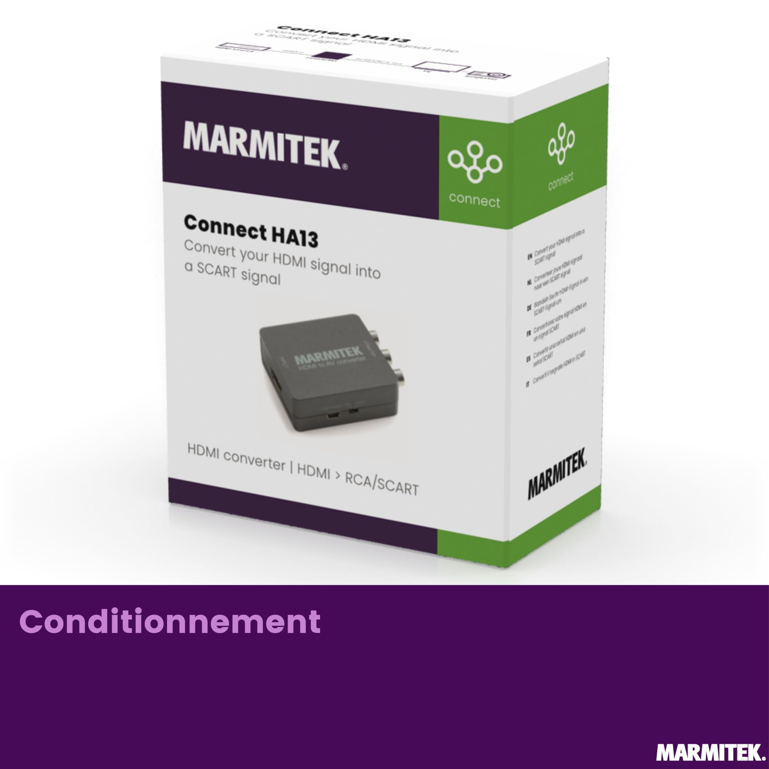 Marmitek Connect HA13 - Adaptateur HDMI vers SCART RCA Composite 1080p