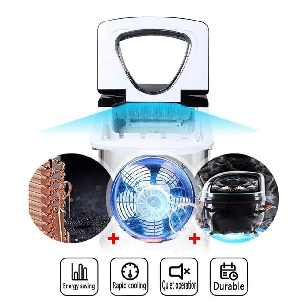 Fabbricatore di Ghiaccio,Macchina per Ghiaccio in Acciaio Inossidabile Macchina per Ghiaccio da Banco Cubetti di Ghiaccio Domestici Pronti in 6 Minuti Funzione Autopulent