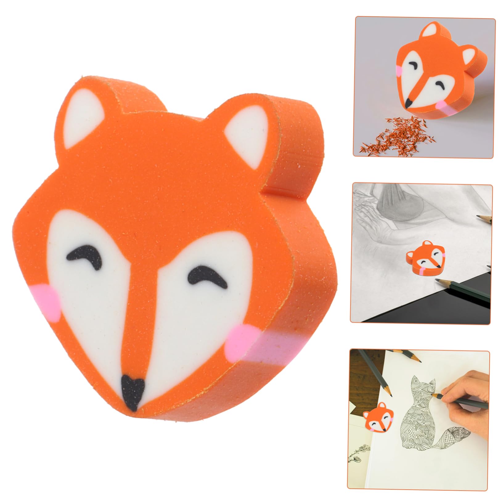 PLAFOPE 50Pcs Fox Erasers Assortment Creative Cartoon Erasers for Writing Drawing and Party Favors Safe TPR Material Bright Colors Fun Classroom Supplies