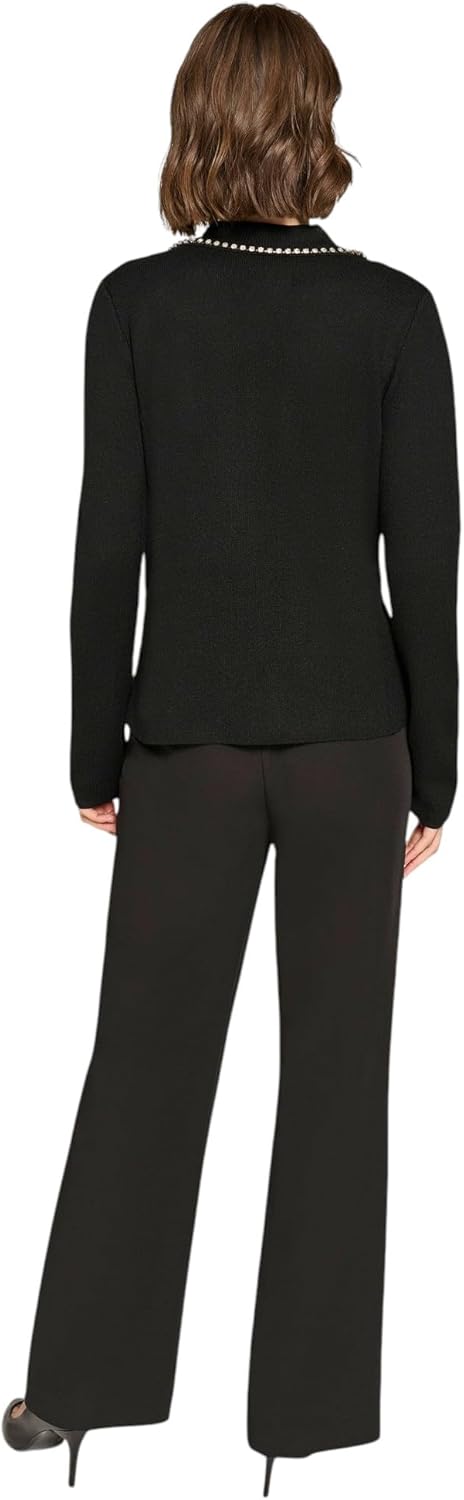 KARL LAGERFELD Paris Women's Rhinestone Cardigan Blazer (Black, X-Small) - Image 2