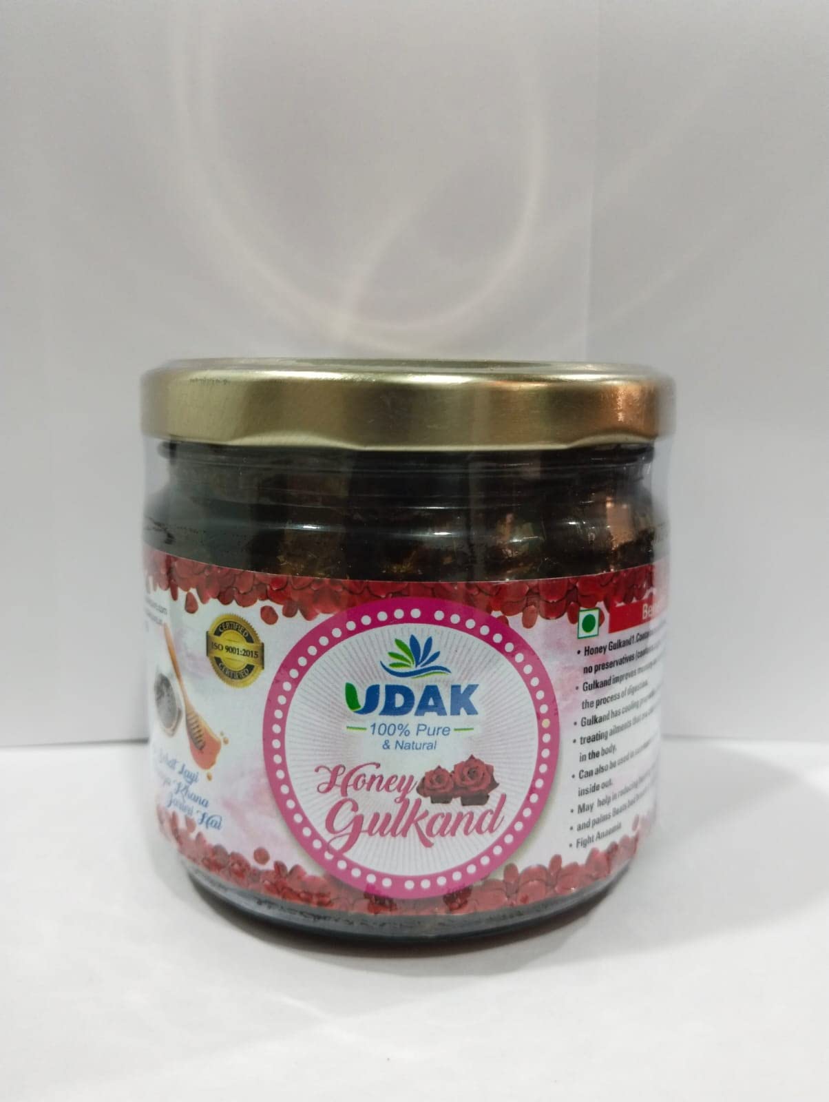 UDAK Pure Honey Gulkand Pure Original Natural (400gm) Natural Fragrance and Flavour/Healthy Honey Preserve Gulkand