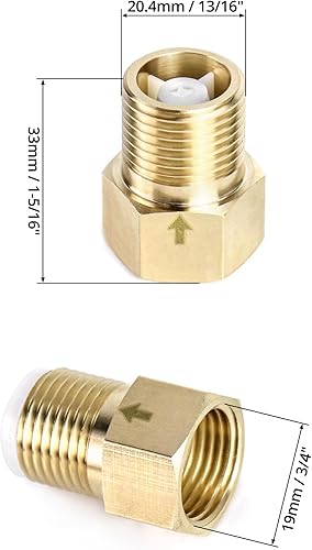 Miniatura 6 de QWORK Válvula de retención unidireccional de latón, hembra de 12" a rosca macho de 12" de prevención de reflujo