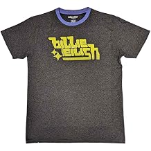 Mens Billie Eilish Neon Green Logo T-Shirt Medium Charcoal Grey