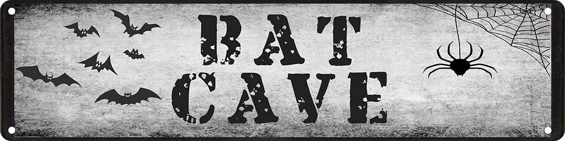 Vintage Metal Sign Batcave Street Sign Wall Decor 16x6 Inch Tin Sign Plaque Poster for Garage Bar Bar Family Man Cave Wall Decor