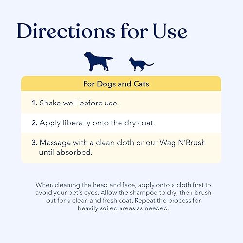 Miniatura 8 de Honest Paws Champú seco para perros, fórmula espumosa sin agua, sin enjuague, reduce la picazón, limpia hidrata, nutre la piel seca y el pelaje