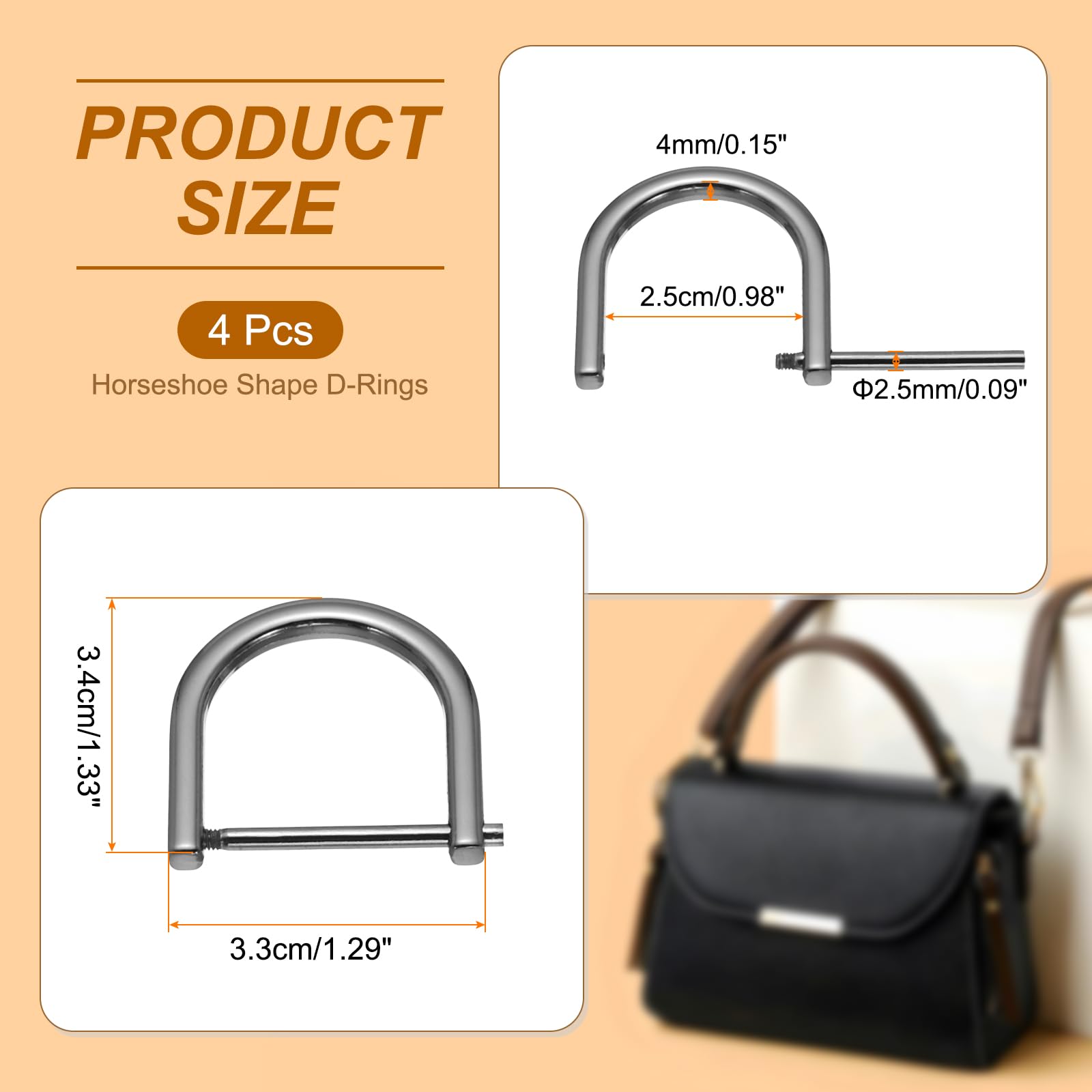 PATIKIL 1" D-Rings Screw in Shackle - Image 2