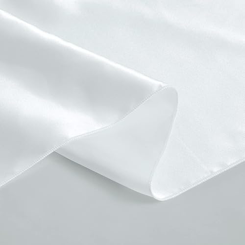 Miniatura 7 de Paquete de 12 caminos de mesa de satén blanco, camino de mesa sedoso de 13 x 72 pulgadas, decoración de camino de mesa de lujo para cumpleaños,