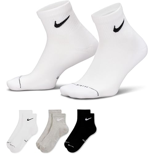 Nike Unisex Adult Everyday Elevated Ankle Socks (3-Pack) | Mens and Womens