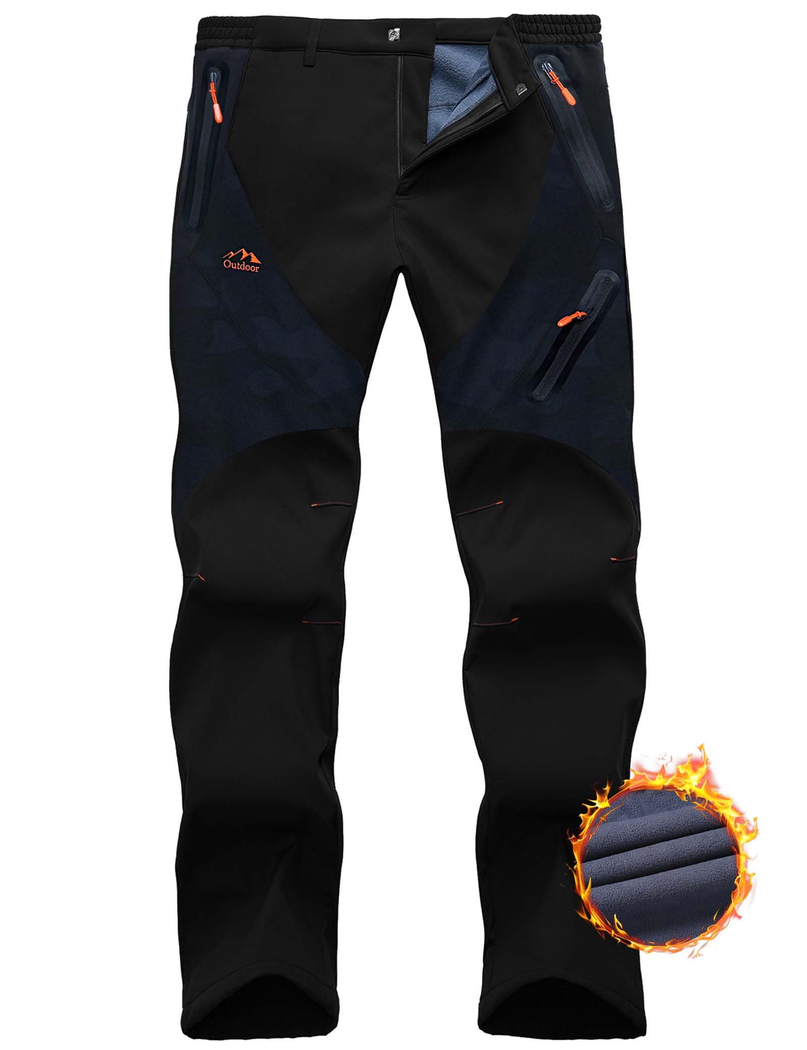 HFDWYJ Uomo Impermeabile Hiking Pants Outdoor Snow Ski Pesca Fleece Foderato Isolato Soft Shell Pantaloni Invernali