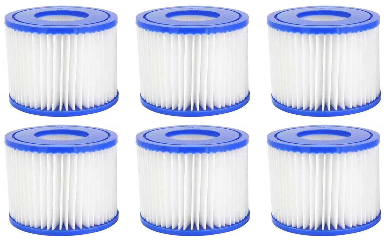 Filtro Vi para Bestway, Cartucho de Filtro de Repuesto para Piscina Tipo Vi, para Lay-Z-SPA, Miami, Paris, Vegas, Mónaco, Palm Spring, 6 Filtros