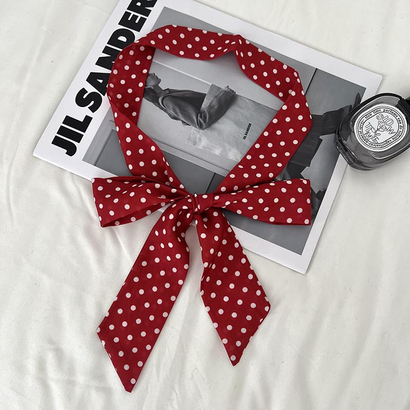 Polka Dot Scarf Belt Silk Waist Chain Y2k Aesthetic Waist Belt for Women Fashion Boho Tie Side Coquette Vintage4