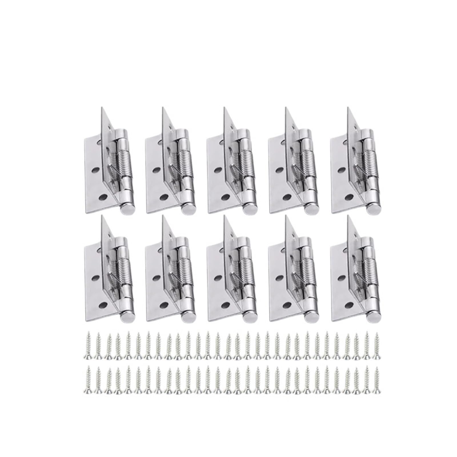 Wsqhao 10Pcs 5/ Self Closing Spring Hinge With Screws Stainless Steel Door Hinges Boxes Cabinet Furniture Fittings Hardware For Doors(,3 Inch)