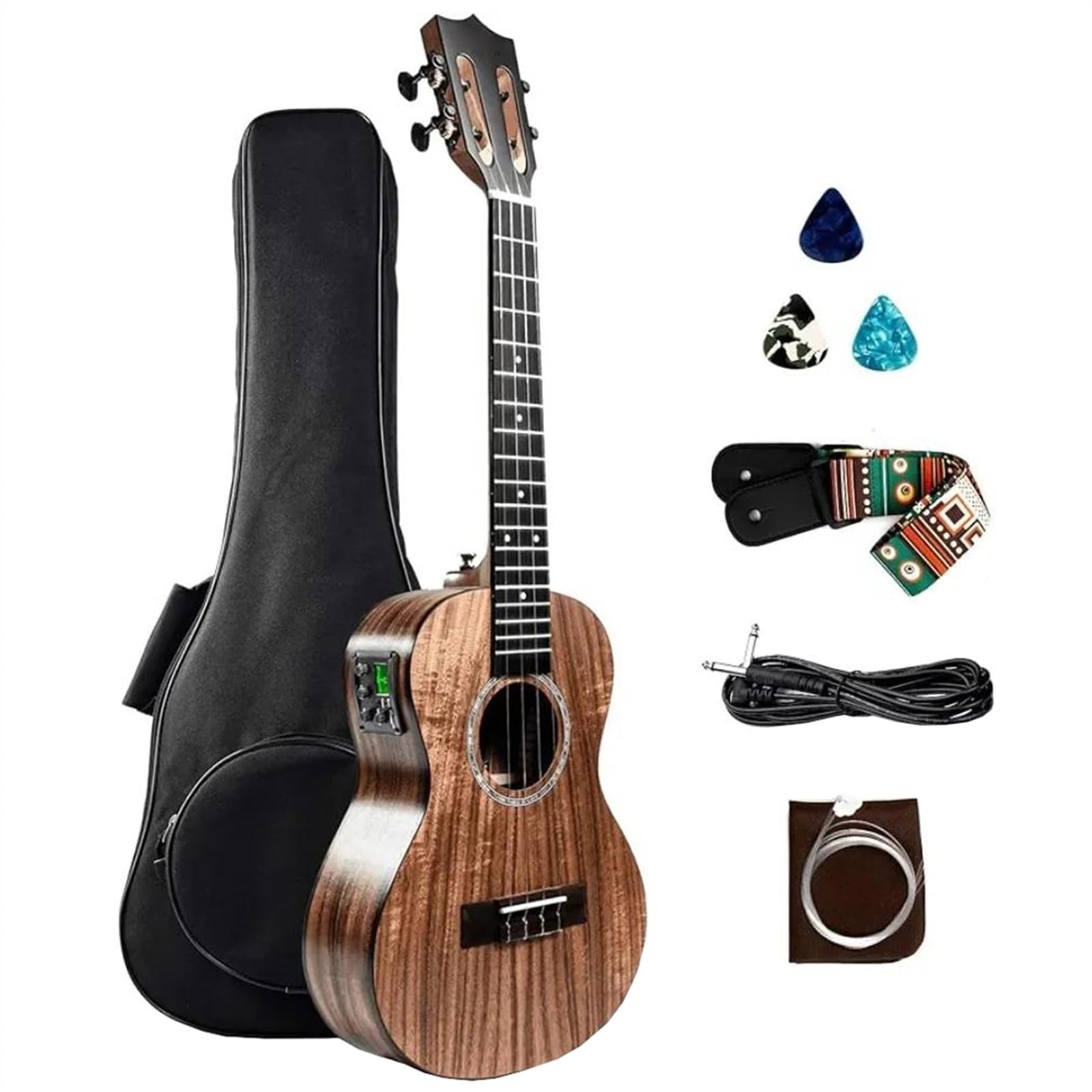 Chitarra Ukulele Professionale Tenore Elettrico In Legno Massello Di Acacia Da 26 Pollici Con Accessori Ukulele Kit