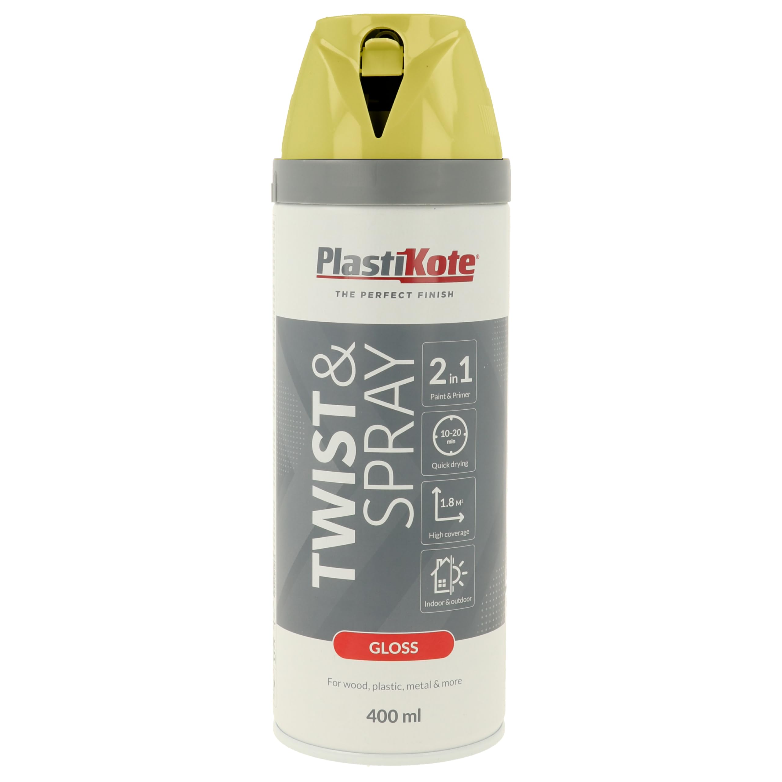 Plasti-Kote Pkt21104 Twist & Spray Gloss New Yellow 400Ml 5055018109561