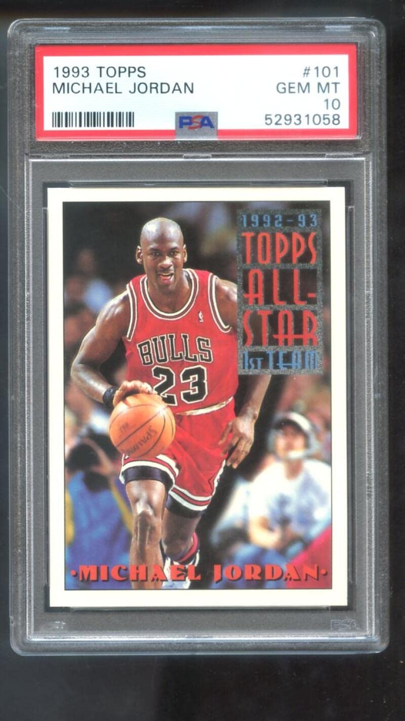 Amazon.com: 1993-94 Topps #101 Michael Jordan PSA 10 Graded Basketball Card  All-Star NBA 1993 1994 Chicago Bulls GEM MT MINT : Collectibles & Fine Art