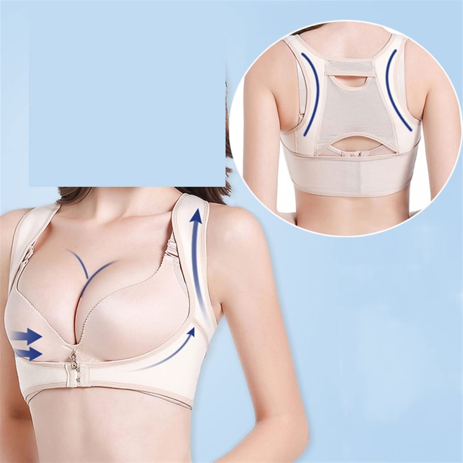 Corrector de Espalda Corrector de Postura Transpirable Mujeres Ajustables Cinturón de Soporte de Espalda Corrección de Postura Brace Rectificar Postura Corsé Hombro Postura Salud y relajación 1