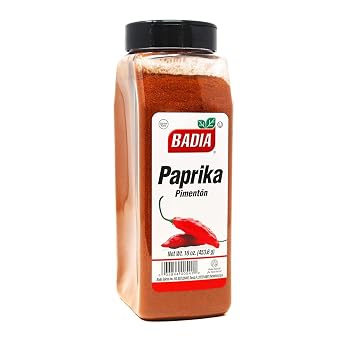Badia Paprika, 16 oz Mild Sweet Flavor for Cooking Rice, Seafood, Stews, Garnishing, Grilling & Seasoning, All-Natural Spice
