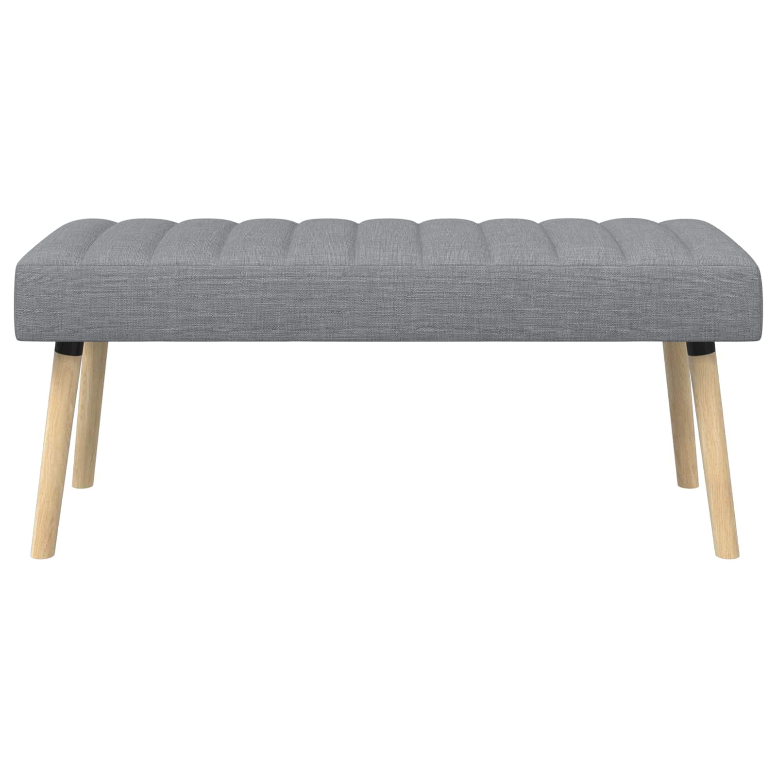 Banco con tapizado en Canal Gris Claro 110 x 40 x 46 cm Tela, Bancos, 12.4 kg-42038487