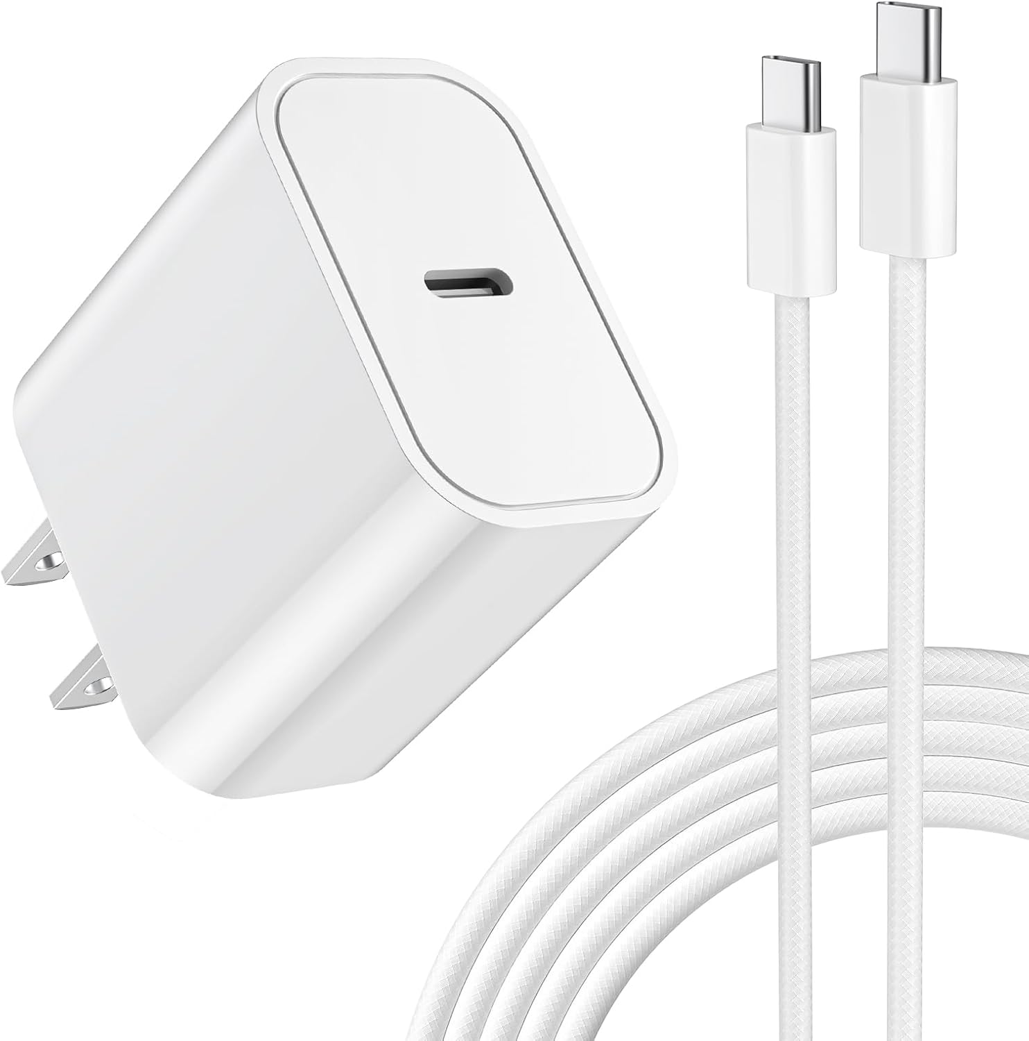 iPhone 17 16 15 Fast Charger, 25W USB C Wall Charger Block with 60W 6 FT USBC Cable for iPhone 17/17 Pro/17 Pro max/Air/16 15 Pro Max Plus, iPad, Samsung, 25 Watt Type C Charging Block and Long Cord