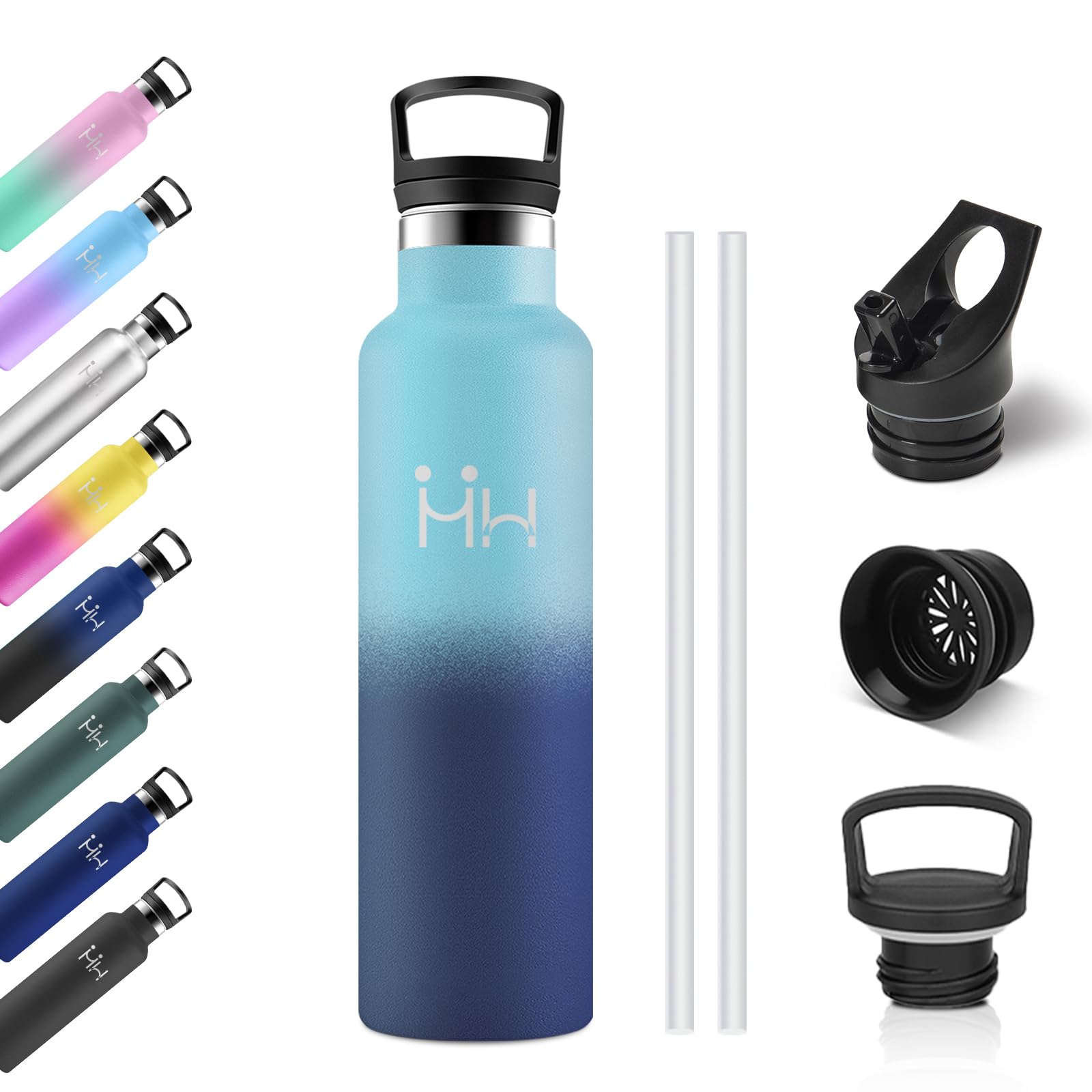 Thermos Flask, 750 ml, Suitable for Carbonated Drinks, Leak-Proof, Drinking Bottle with Straw, BPA-Free, Double-Walled Vacuum Insulated, Insulated Bottle for Travel, Camping, Office, Hiking
