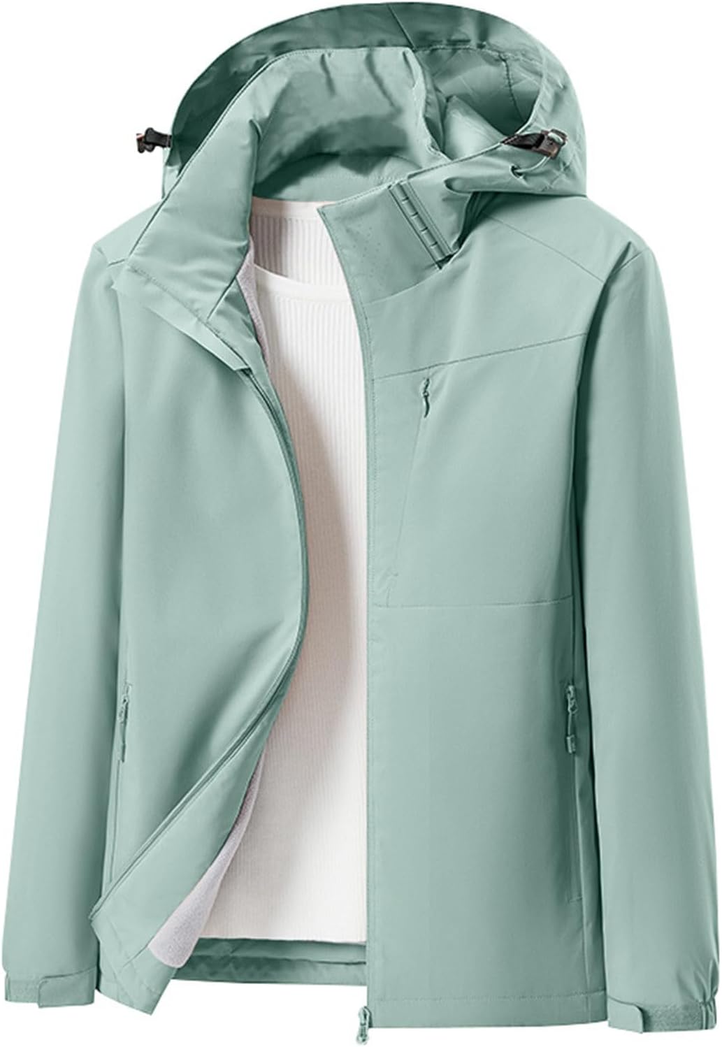 FZYLQY Women Rain Jacket Waterproof Hiking Outerwear Jackets With Pockets Windbreaker Climbing Anoraks Lightweight Raincoat