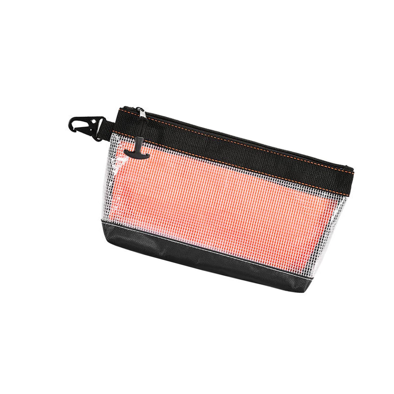 yanwuwa Portable Antistatic Clear PVC Tool Bag Pouches Water Resistant Oxford Cloth Lightweight Metal Hook for Contractors Industrial Tool Storage with Zipper