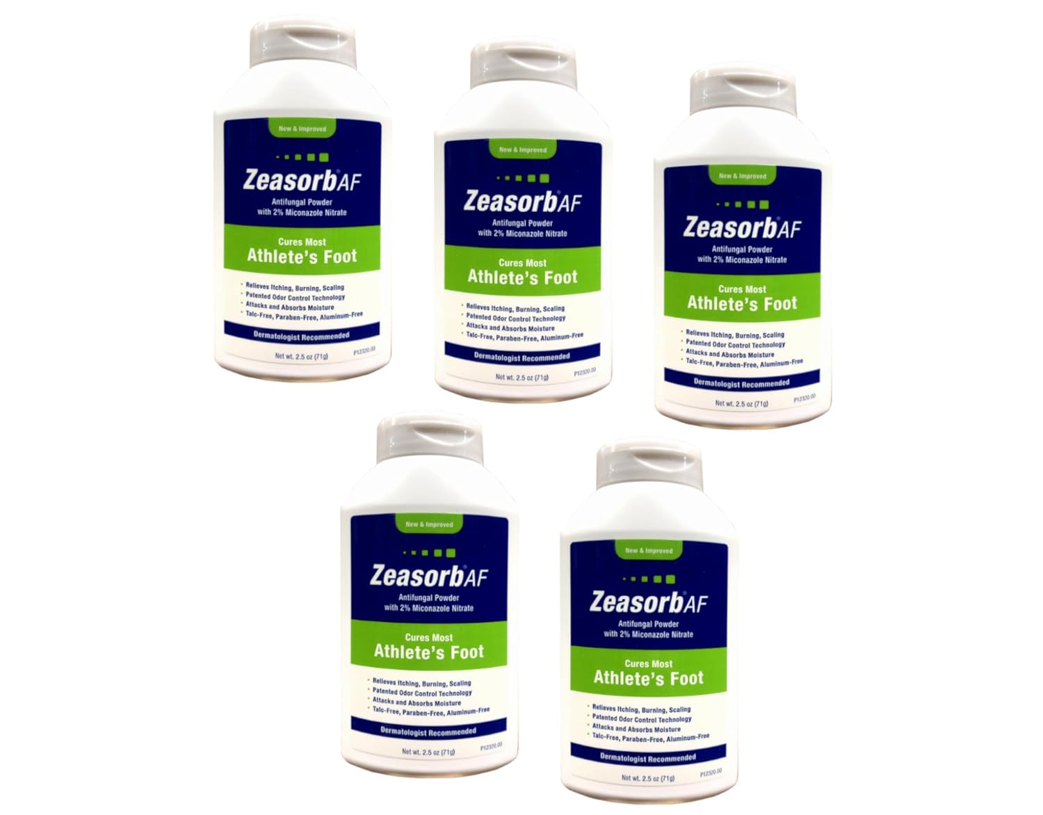 Zeasorb Super Absorbent Powder Antifungal Treatment, Athlete's Foot 2.5 oz (71 g)(Pack of 5)