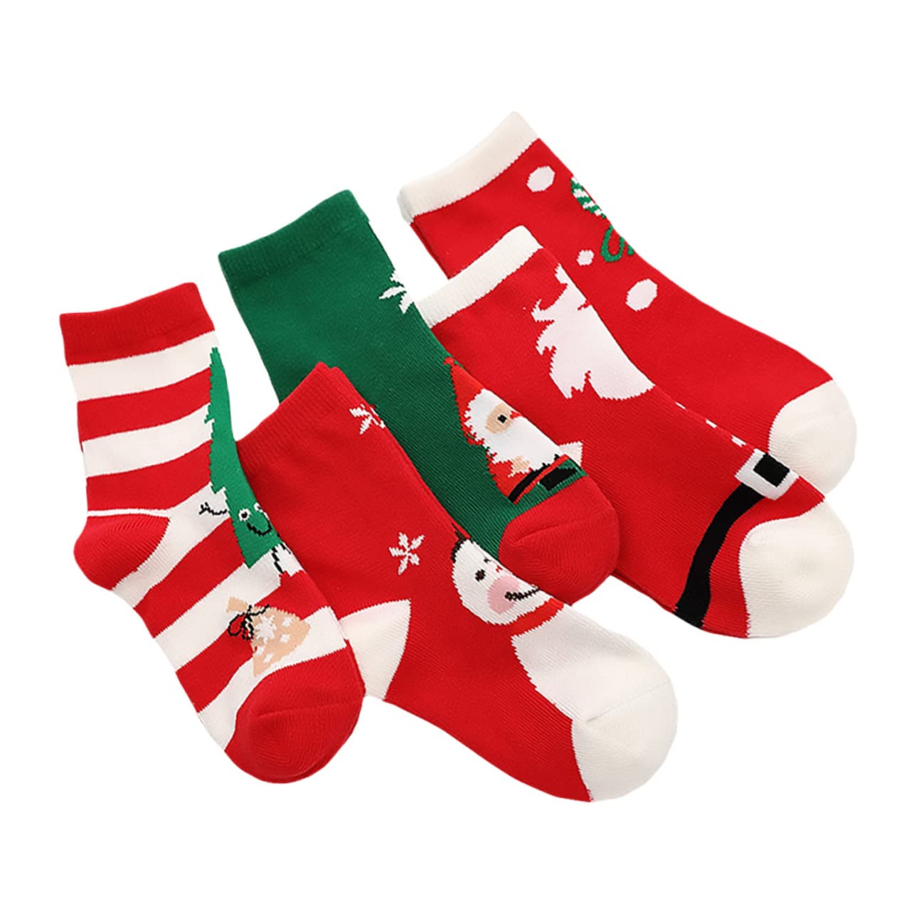 Healeved 5pares Medias Navideñas de Algodón Cálidas Calcetines de Dibujos Animados para Medias de Navidad para Usar Fiestas de Invierno