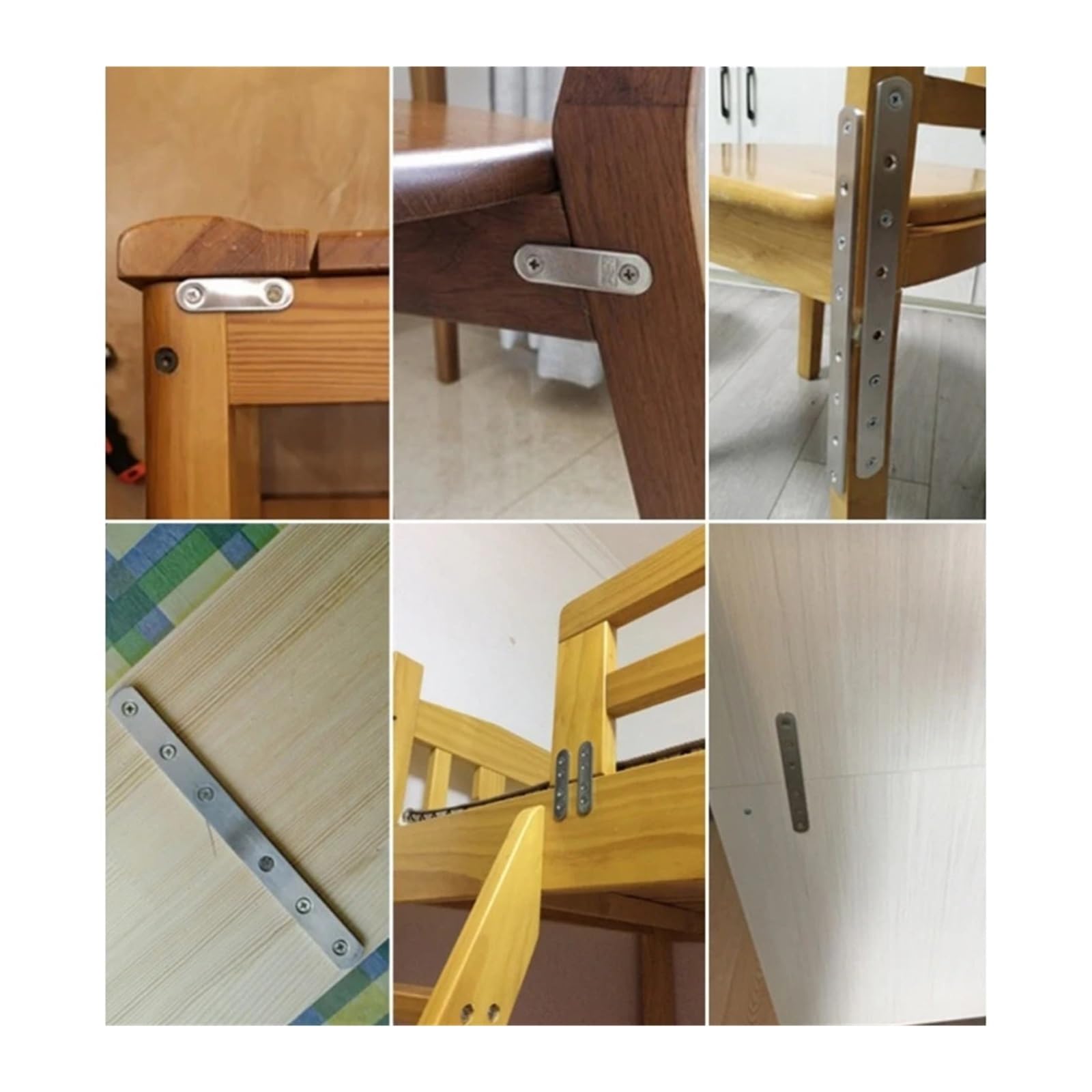 Placa de conexión de fijación for reparación de muebles, soporte recto de acero inoxidable(300x25x4.0mm)